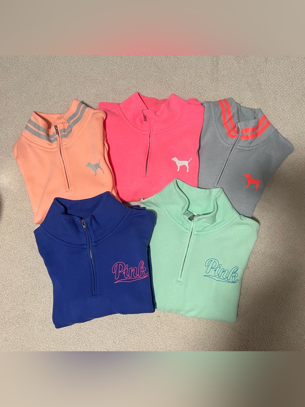 PINK Victoria's Secret 1/4 Zip Pullover Bundle 5 sweatshirts XS